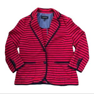 Talbots Blazer Stripes NWOT Women’s Red and Navy Blue Size Small